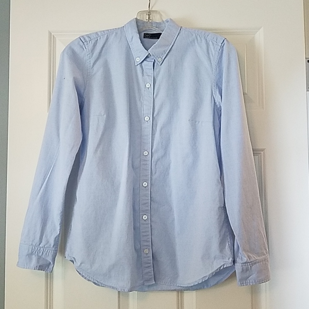 Blue button down shirt